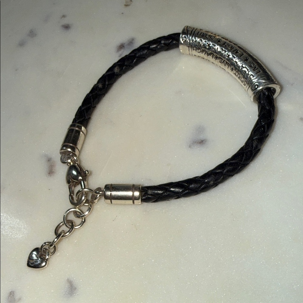 Brighton Black and Silver Tone Braided Bracelet